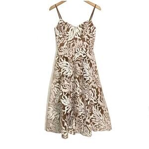 NWOT Dress The Population Layla Sequin Embroidered Fit And Flare Midi Dress S